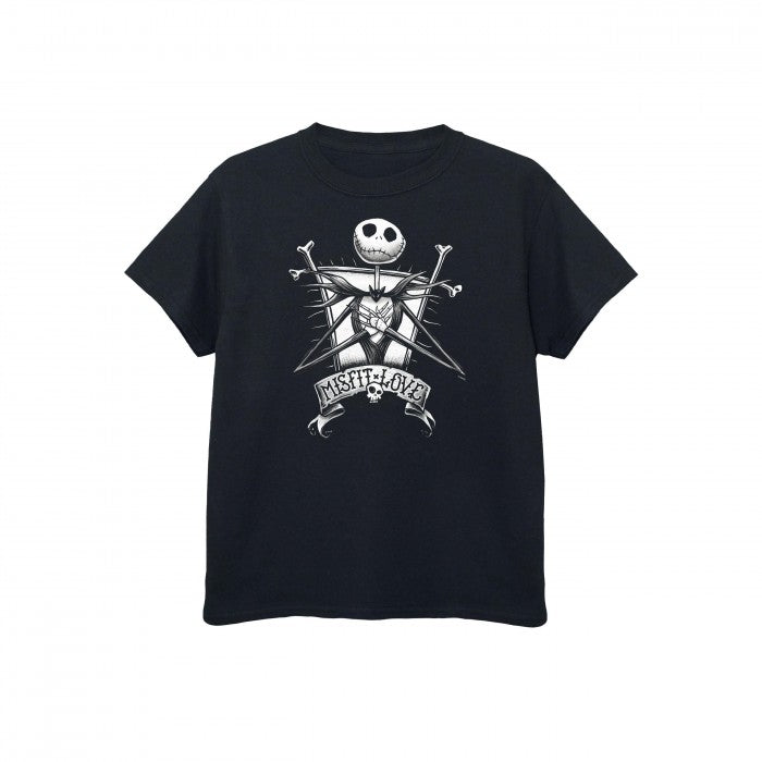 Front - Nightmare Before Christmas Boys Misfit Love Jack Skellington Cotton T-Shirt