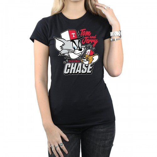 Front - Tom and Jerry Womens/Ladies Cat & Mouse Chase Cotton T-Shirt