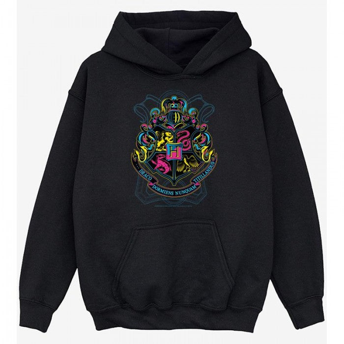 Front - Harry Potter Girls Hogwarts Crest Cotton Hoodie