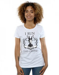 White - Lifestyle - Maleficent Womens-Ladies I Run This Castle Cotton T-Shirt