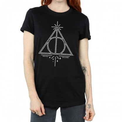 Front - Harry Potter Womens/Ladies Deathly Hallows Cotton Boyfriend T-Shirt