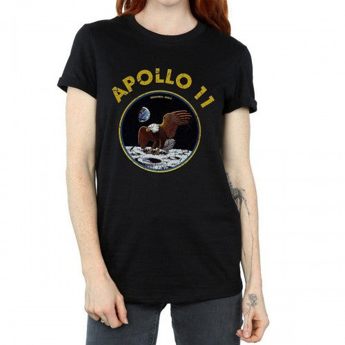 Front - NASA Womens/Ladies Classic Apollo 11 Cotton Boyfriend T-Shirt