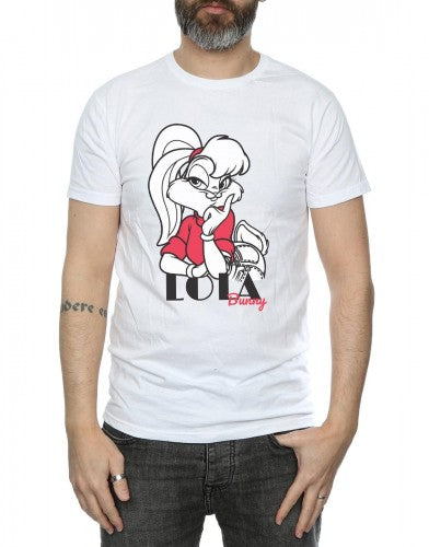 White - Back - Looney Tunes Mens Classic Lola Bunny Cotton T-Shirt