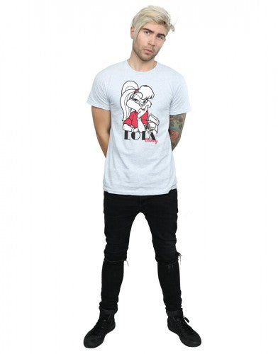 Sports Grey - Side - Looney Tunes Mens Classic Lola Bunny Cotton T-Shirt