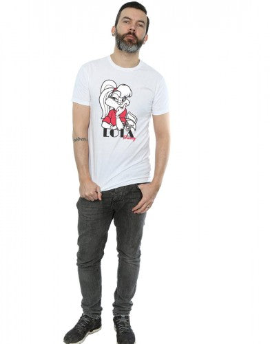 White - Side - Looney Tunes Mens Classic Lola Bunny Cotton T-Shirt