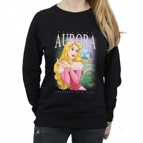 Front - Sleeping Beauty Womens/Ladies Aurora Montage Cotton Sweatshirt