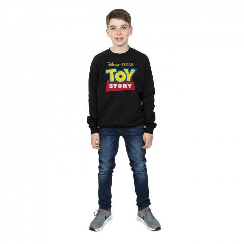 Black - Close up - Toy Story Boys Logo Cotton Sweatshirt