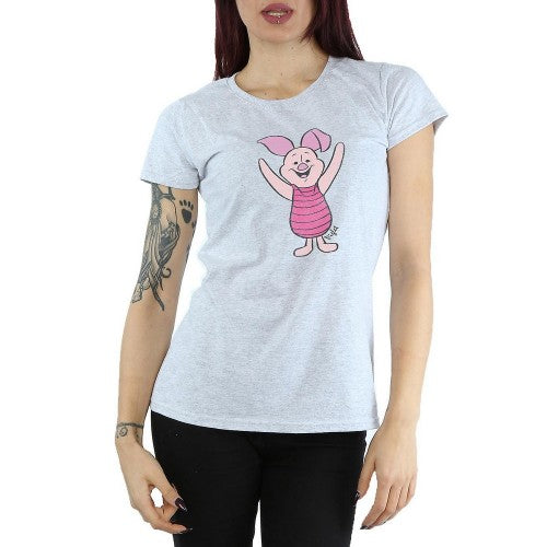 Front - Winnie the Pooh Womens/Ladies Piglet Heather T-Shirt
