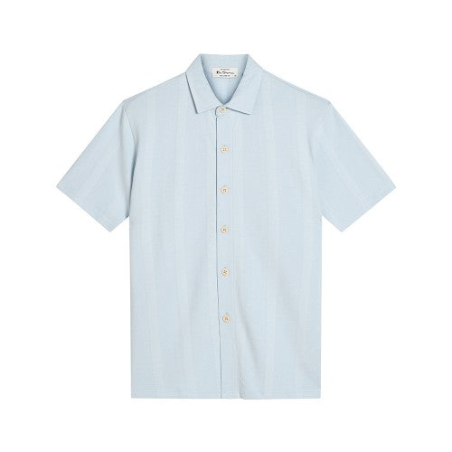 Front - Ben Sherman Mens Vertical Pique Textured Shirt