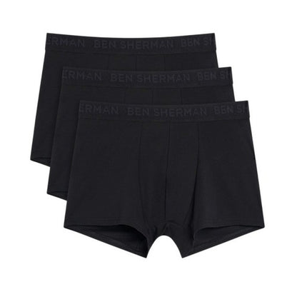 White-Grey-Black - Front - Ben Sherman Mens Tonal Boxer Shorts (Pack of 3)