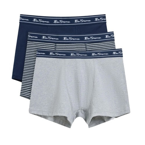 Front - Ben Sherman Mens Signature Striped Modern Boxer Shorts (Pack of 3)