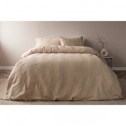 Front - Belledorm Waffle Stripe Duvet Cover Set