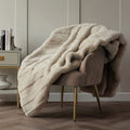 Natural - Front - Belledorm Alaska Faux Fur Throw