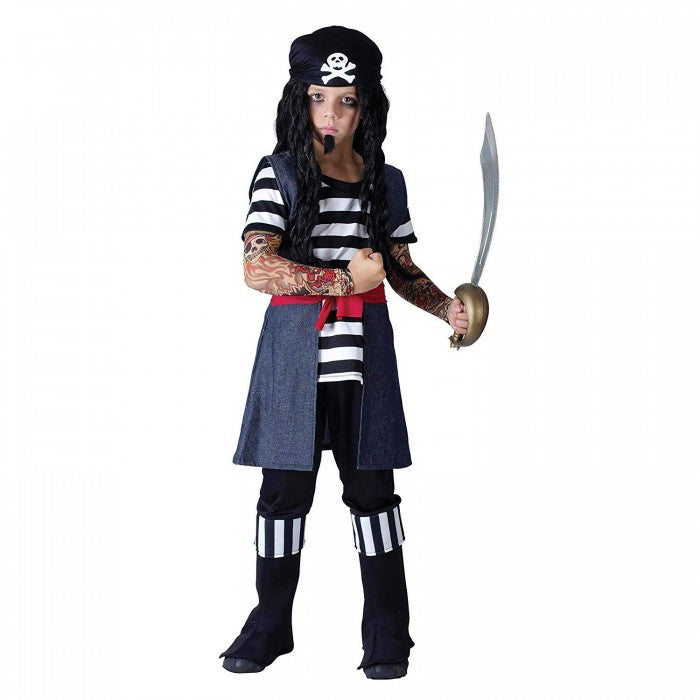 Front - Bristol Novelty Boys Tattooed Pirate Costume