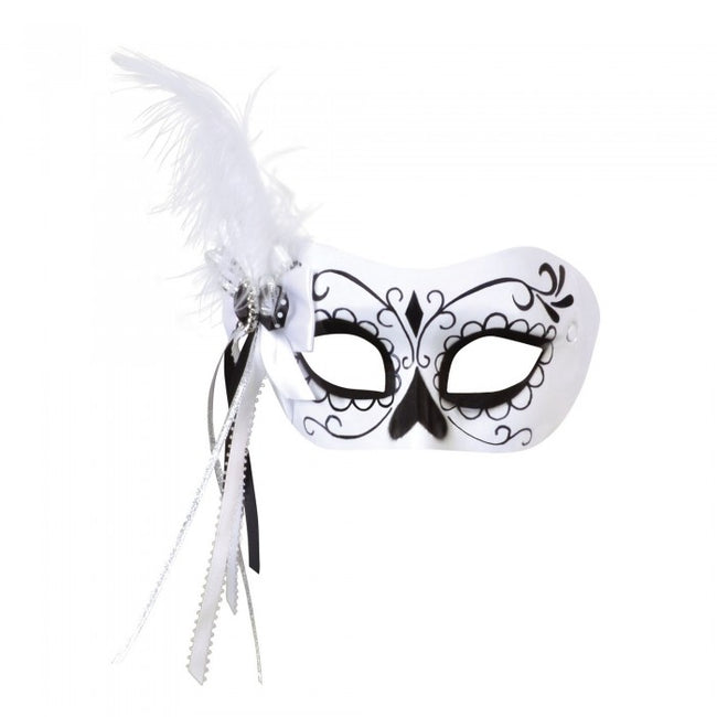 Front - Bristol Novelty Unisex Adults Calavera Mask With Side Feather