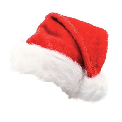 Front - Bristol Novelty Unisex Plush Glitter Christmas Santa Hat