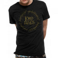 Front - Lord Of The Rings Unisex Adult Metallic Logo T-Shirt