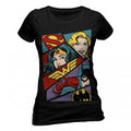 Front - Justice League Womens/Ladies Heroine Pop Art T-Shirt