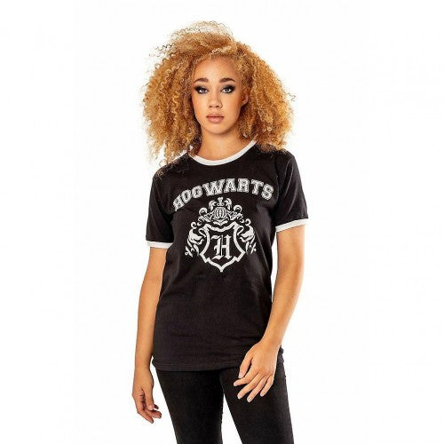 Front - Harry Potter Unisex Adult Hogwarts Crest Reversible T-Shirt