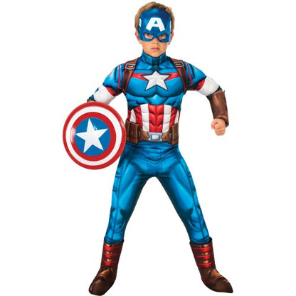 Front - The Avengers Childrens/Kids Deluxe Captain America Costume