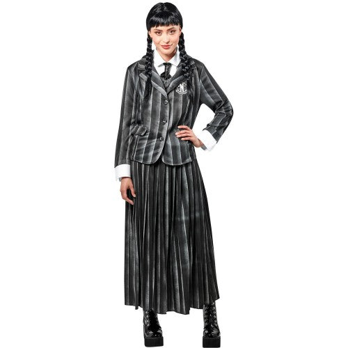 Front - Wednesday Womens/Ladies Nevermore Academy School Uniform Costume Set