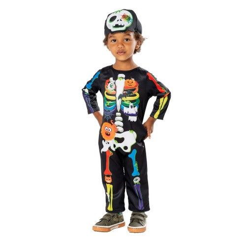 Front - Bristol Novelty Childrens/Kids Rainbow Skeleton Costume