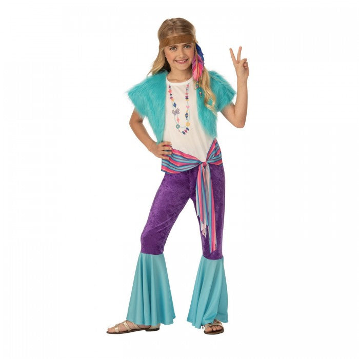 Front - Bristol Novelty Girls Hippy Costume