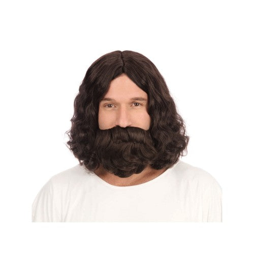 Front - Bristol Novelty Jesus Christmas Beard & Wig Set