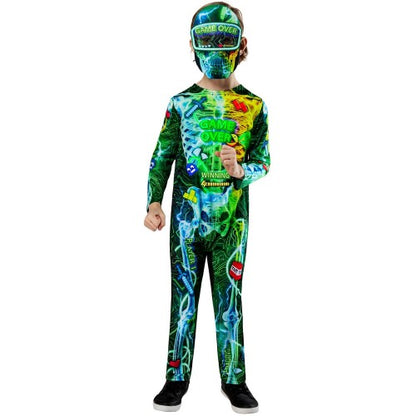 Front - Bristol Novelty Childrens/Kids Gamer Skeleton Costume