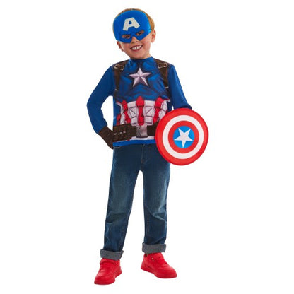 Front - Captain America Childrens/Kids Costume Set