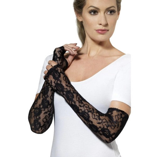 Front - Smiffys Unisex Adult Fingerless Printed Gloves