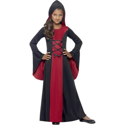 Front - Smiffys Childrens/Kids Vampiress Hooded Costume Dress