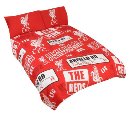 Front - Liverpool FC Patch Single Duvet Cover And Pillow Case Set