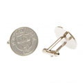 Front - Manchester City FC Crest Silver Plated Boxed Cufflinks