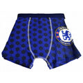 Front - Chelsea FC Official Childrens Boys Football Boxer Shorts