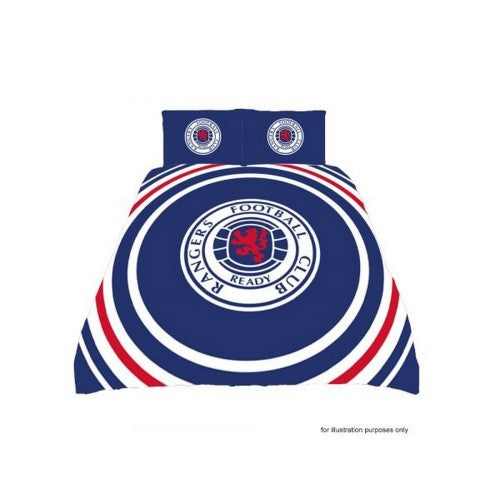 Front - Rangers FC Official Football Crest Reversible Double Duvet And Pillow Case Set