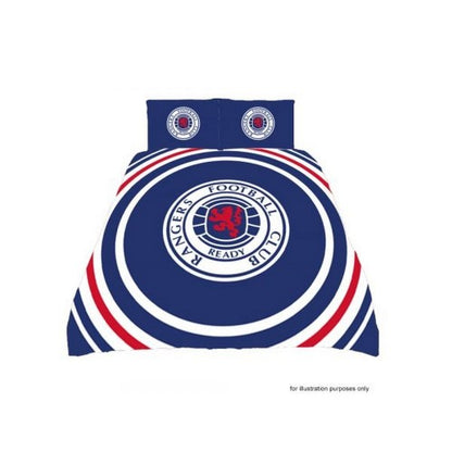 Front - Rangers FC Official Football Crest Reversible Double Duvet And Pillow Case Set