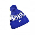 Blue-White - Back - Chelsea FC Unisex Adults Knitted Bobble Hat