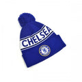 Blue-White - Front - Chelsea FC Unisex Adults Knitted Bobble Hat