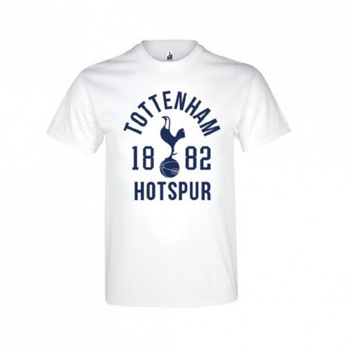Front - Spurs Unisex Adults White T Shirt With 1882 Design