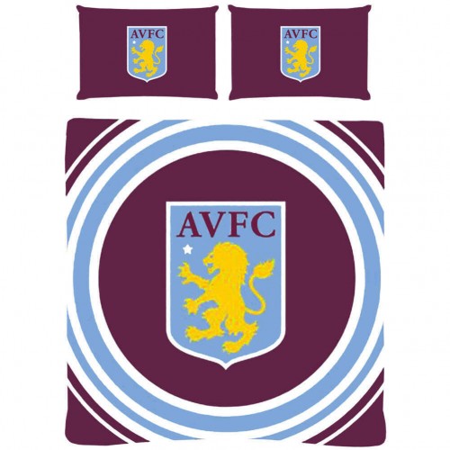 Front - Aston Villa FC Pulse Reversible Duvet Cover Set