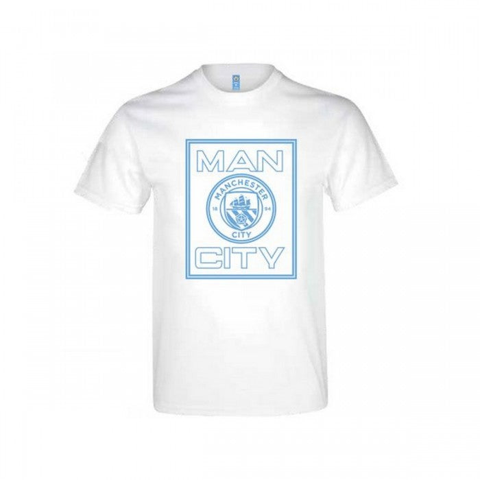 Front - Manchester City FC Unisex Adult Logo T-Shirt