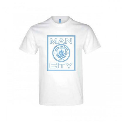 Front - Manchester City FC Unisex Adult Logo T-Shirt