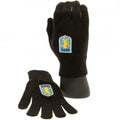 Front - Aston Villa FC Childrens/Kids Knitted Gloves