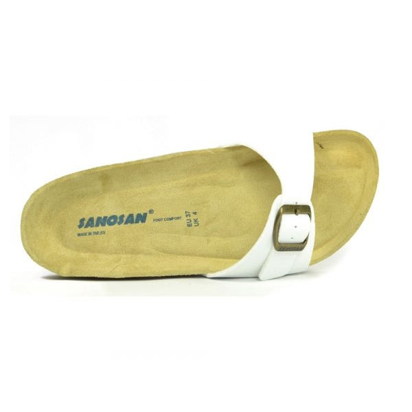 White-Brown - Side - Sanosan Mens Malaga Sano Sandals