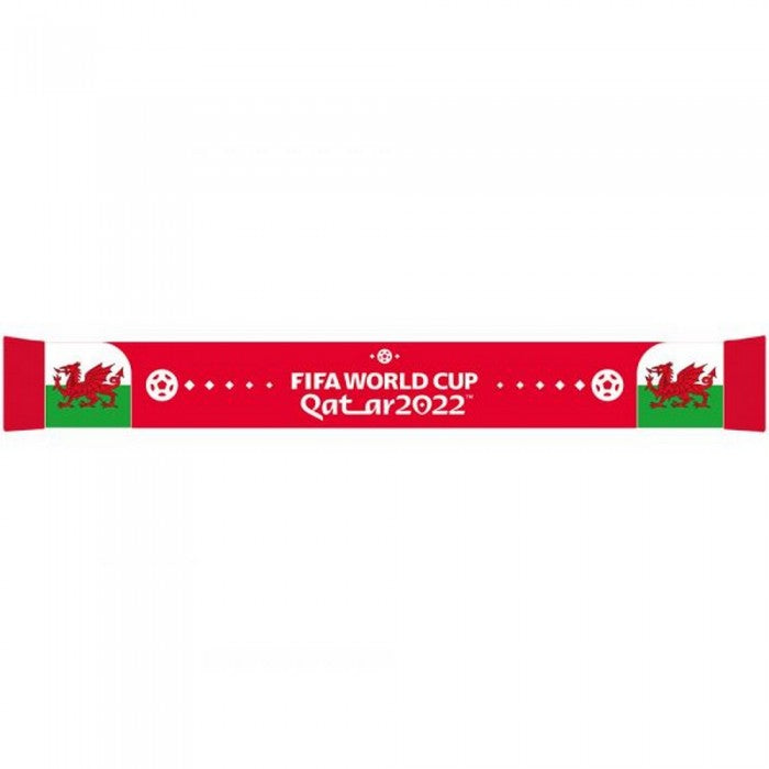 Front - Wales World Cup 2022 Jacquard Knitted Winter Scarf