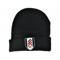Front - Fulham FC Crest Knitted Turn Up Beanie
