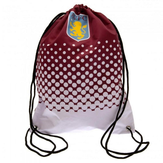 Front - Aston Villa FC Dot Fade Drawstring Bag