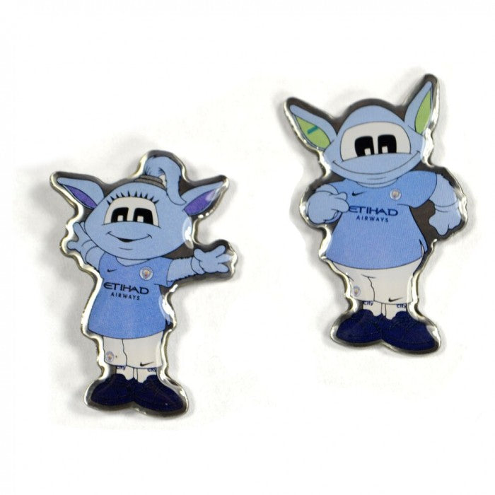 Front - Manchester City FC Mascot Badge Set (Pack of 2)