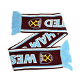 Claret Red-Sky Blue - Front - West Ham United FC Crest Jacquard Scarf